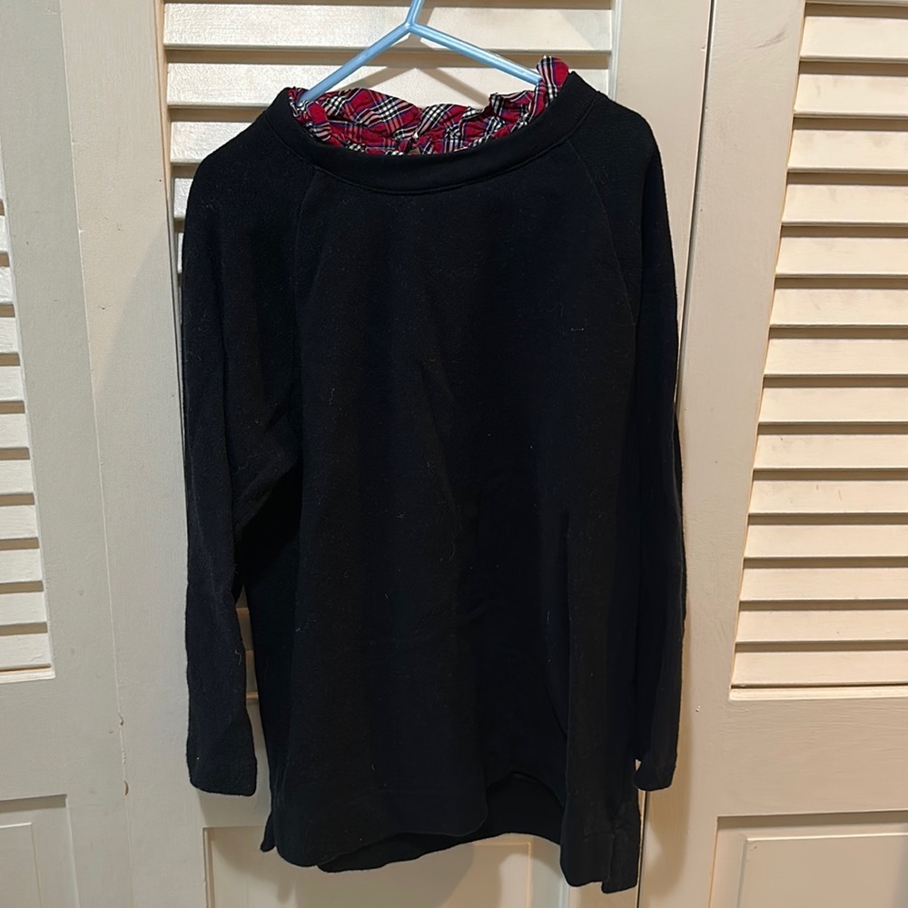 Girls Crewcuts sweater with plaid detail size 12